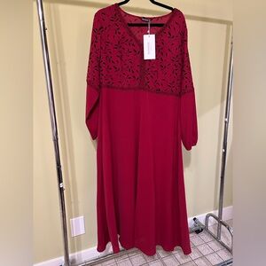 BloomChic Burgundy Long Sleeve Dress